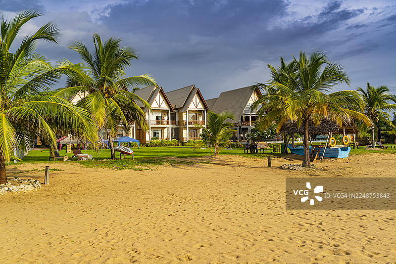 斯里兰卡，卡尔库达海滩的酒店图片素材
