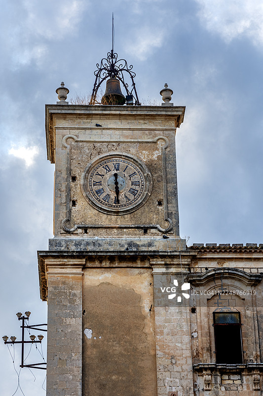 意大利西西里岛诺托市，特里戈纳钟楼旧址图片素材
