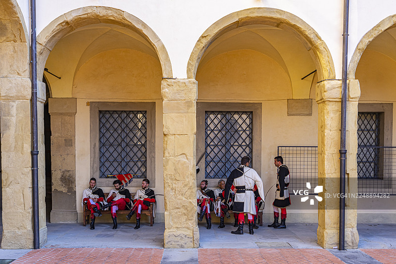 托斯卡纳，阿雷佐，萨拉奇诺骑术比赛图片素材