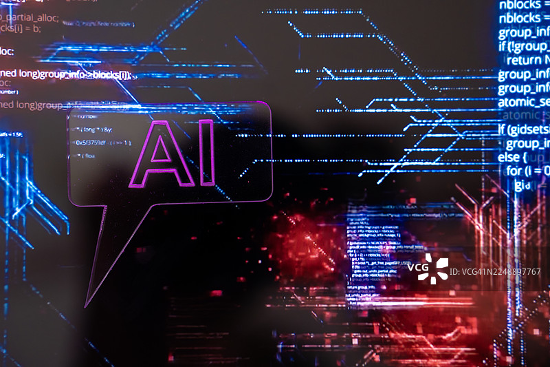 人工智能聊天机器人对话，聊天机器人开发和利用的未来技术。基于人工智能的技术支持和协助。图片素材