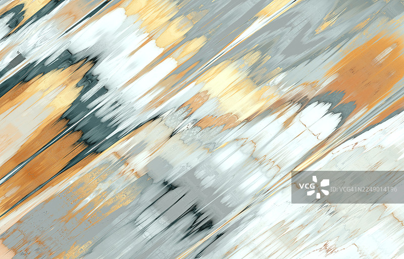 抽象笔触背景——橙色与白色调。充满活力的抽象背景，带有橙色、白色和柔和灰色调的动感笔触。图片素材