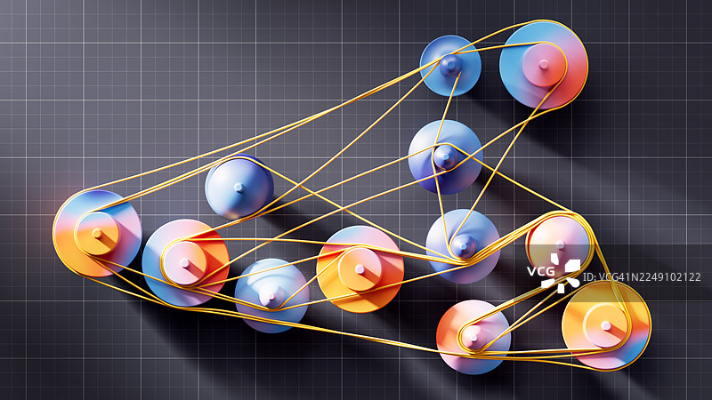网格上的映射连接图片素材