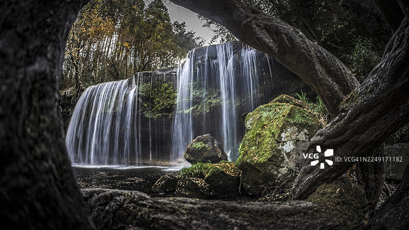 位于九州小国的锅瀑布图片素材