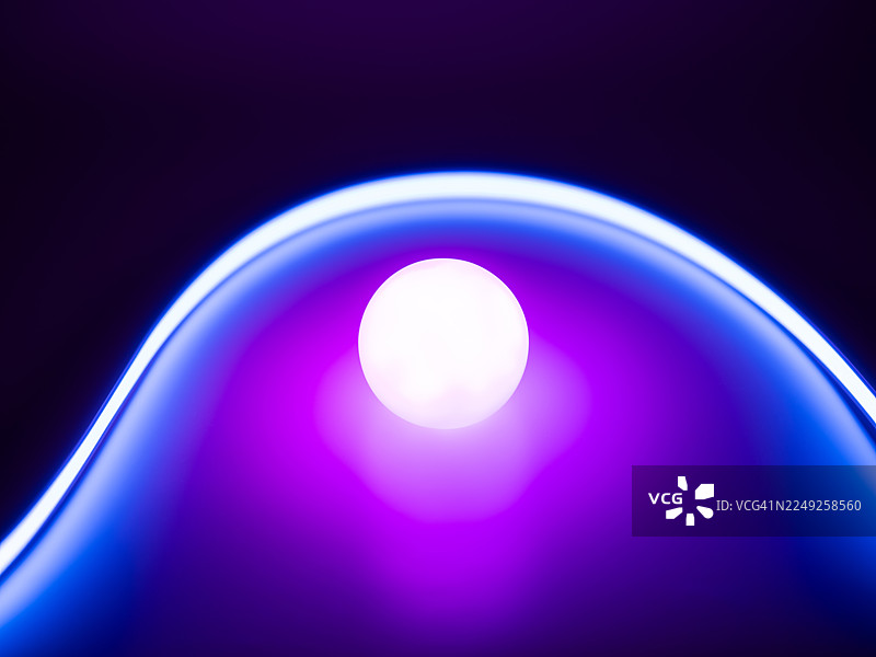 LED灯带和发光球体图片素材