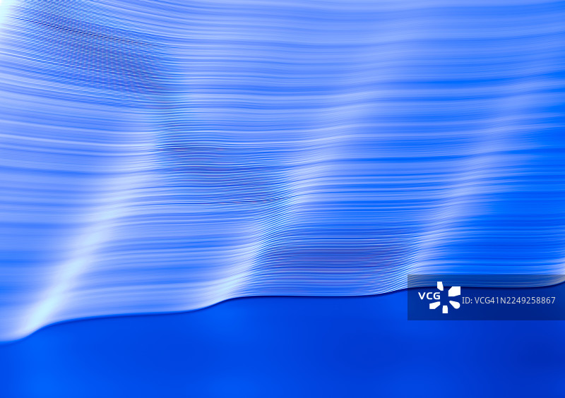 LED灯带光绘。长曝光。蓝色抽象科技背景。图片素材