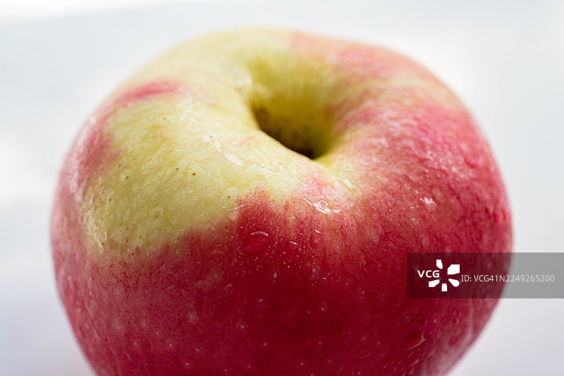 苹果的抽象特写微距，展示了有机纹理和自然图案图片素材