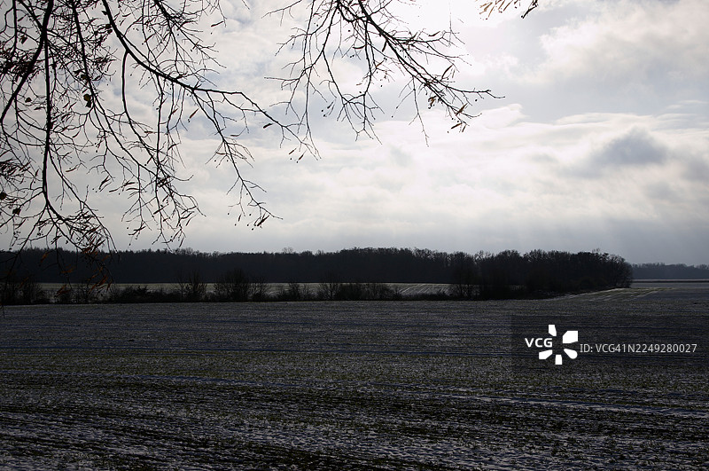阴沉的黑暗冬季景观图片素材