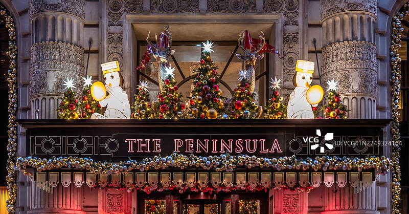 圣诞节的纽约半岛酒店图片素材