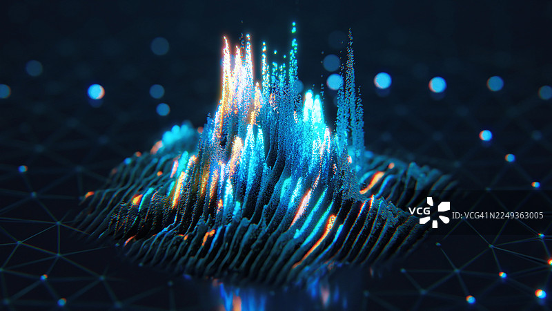 发光的数据模式 - 数字分析、人工智能、新兴技术图片素材