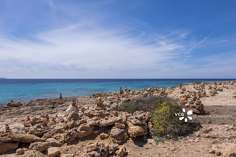 萨利纳斯角，马略卡岛最南端，马略卡岛，巴利阿里群岛，地中海，西班牙图片素材