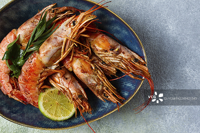 炸龙虾，澳大利亚，青柠和香草，香料，自制，无人图片素材