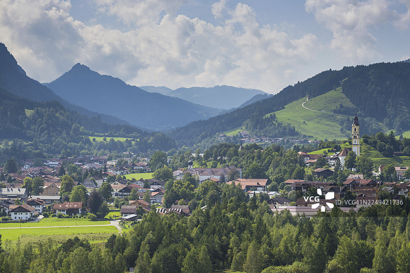 普龙滕圣尼古拉斯教区教堂，上巴伐利亚，巴伐利亚，德国图片素材