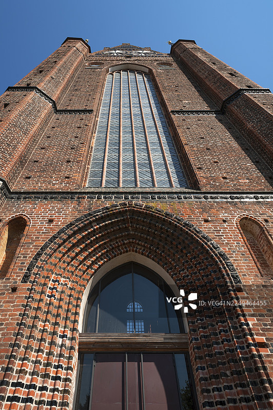 圣格奥尔根教堂立面，14世纪哥特式砖砌建筑，维斯马，梅克伦堡-前波莫塞，德国图片素材
