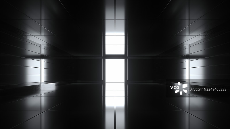 3D极简光影走廊图片素材