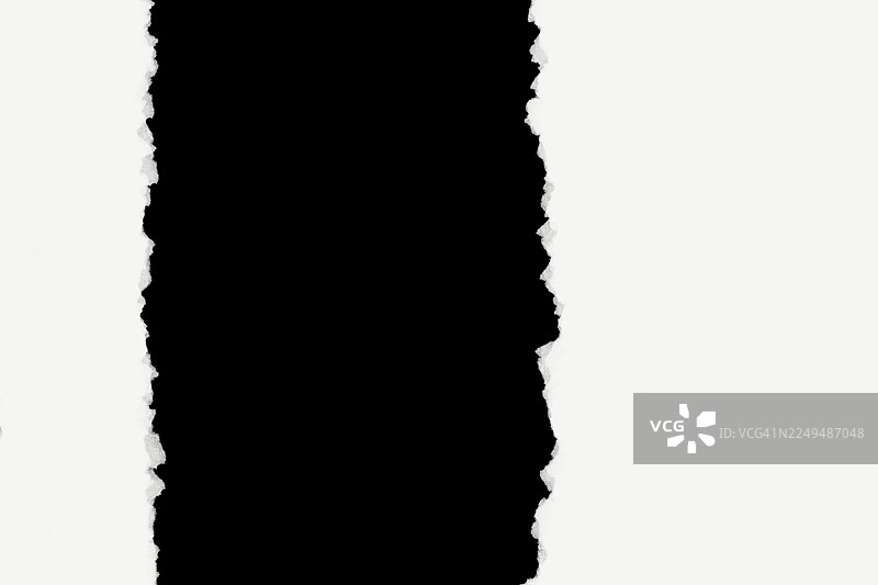 白色背景上的黑色撕裂纸张模板图片素材