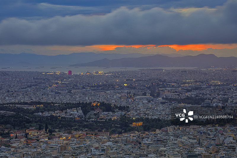 雅典利卡维多斯山全景图片素材