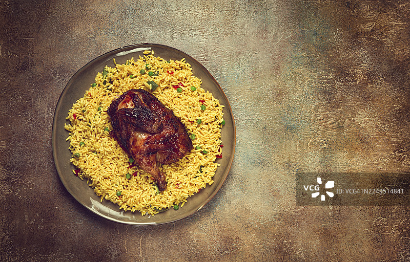 卡布萨，鸡肉饭，沙特阿拉伯菜肴，国菜，家常，无人图片素材