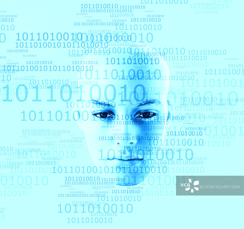 人脸识别与代码图片素材