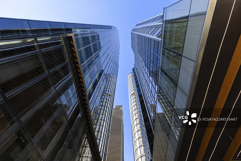 温哥华市中心罗布森广场附近的金融区天际线景观图片素材