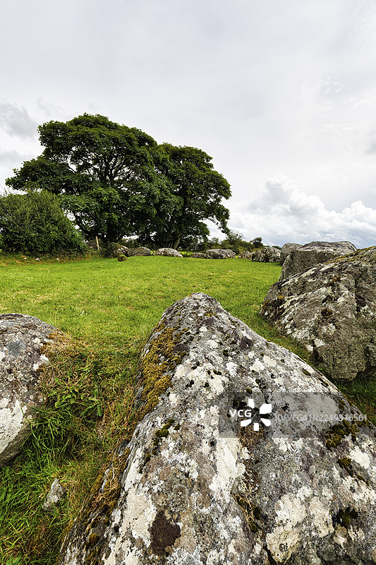 卡罗莫尔巨石墓地，石圈，历史遗迹，卡罗莫尔，斯莱戈郡，狂野大西洋之路，爱尔兰图片素材