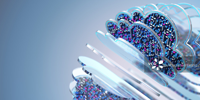 云概念。大数据存储。复制空间图片素材