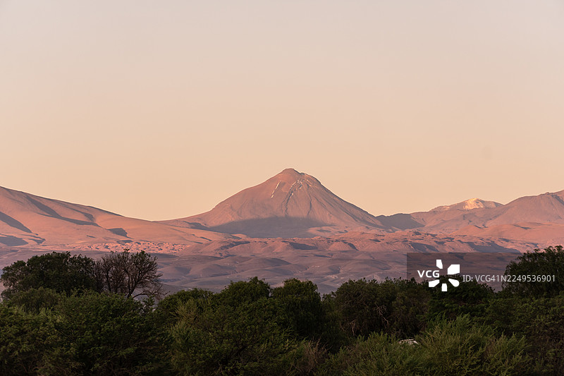智利圣佩德罗·德·阿塔卡马的日落图片素材