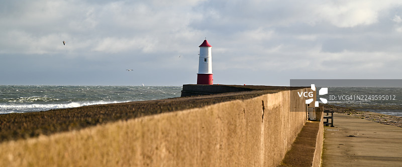 伯威克码头和北海。图片素材