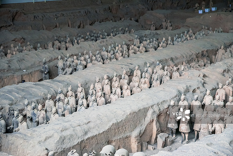 西安博物馆的兵马俑军团图片素材