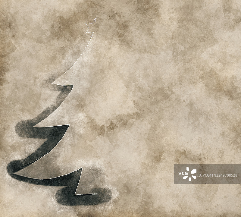 用铅笔素描的圣诞树图片素材