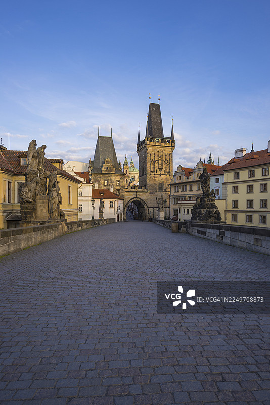 查理大桥，小城桥塔，联合国教科文组织世界遗产，捷克共和国布拉格图片素材