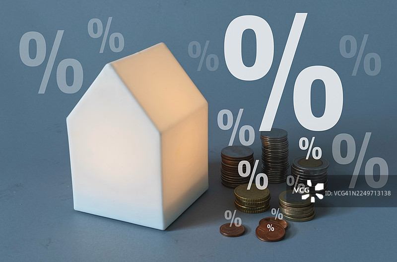 关于贷款利率和房屋贷款的概念，房屋贷款的银行利率概念图片素材