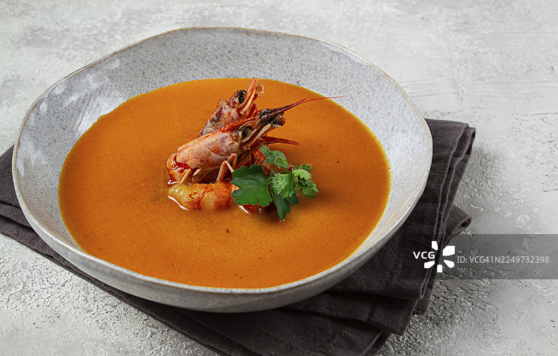 鲜虾奶油浓汤，法式浓汤，法式料理，家常，无人图片素材