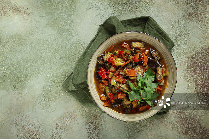 阿贾普桑达利，冷盘，蔬菜炖菜，炖蔬菜，高加索美食图片素材