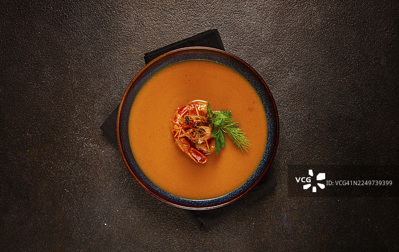 鲜虾奶油浓汤，法式浓汤，法式料理，自制，无人图片素材