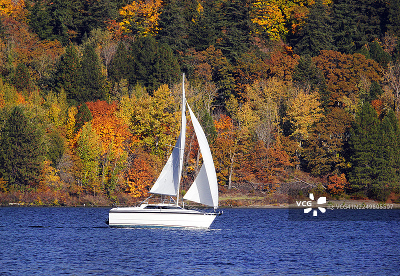在哥伦比亚河上航行图片素材