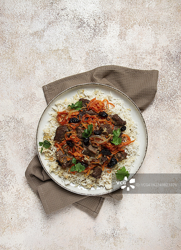 阿富汗国菜卡布里抓饭，肉饭，家常，无人图片素材