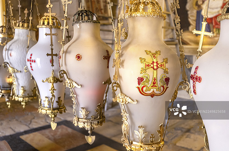 2022年4月17日，以色列耶路撒冷：耶路撒冷老城圣墓教堂，耶稣基督的复活与朝圣地，各各他图片素材