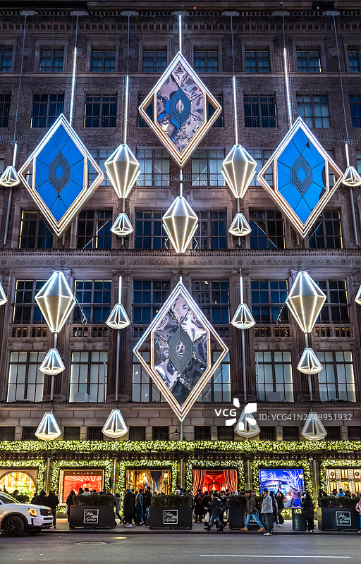 圣诞节纽约的萨克斯第五大道图片素材