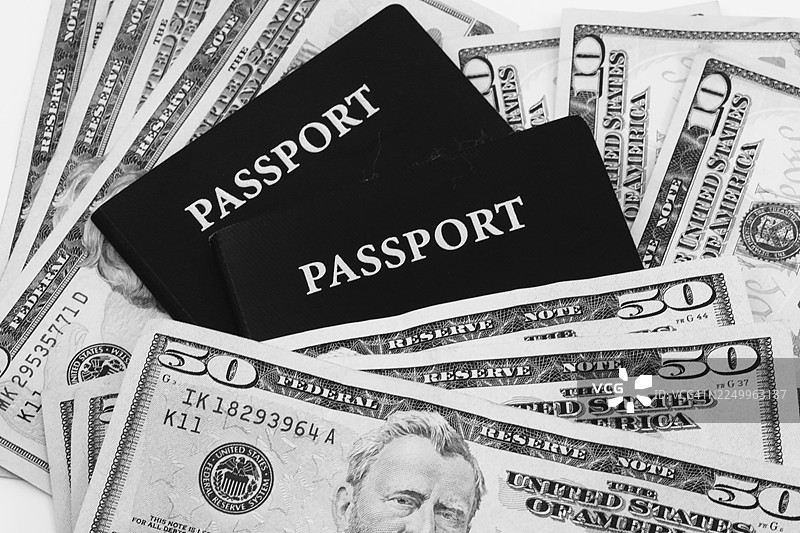 旅行者的护照和现金图片素材