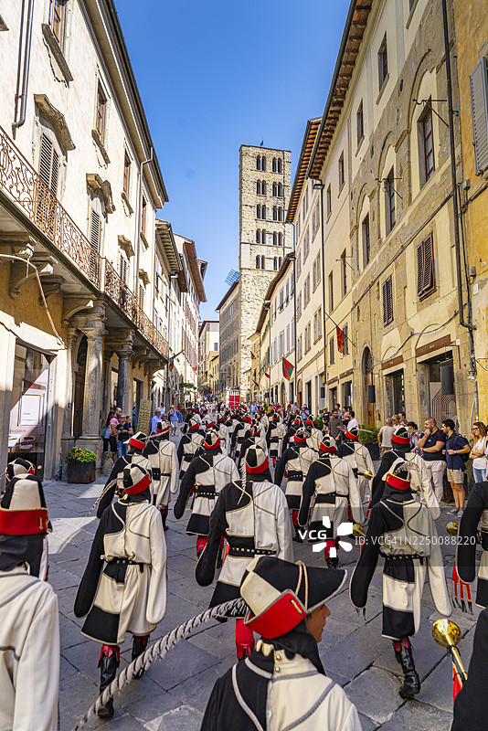 托斯卡纳，阿雷佐，萨拉齐诺比武节图片素材