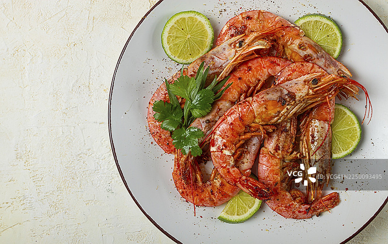 炸龙虾，澳大利亚，青柠和香草，香料，自制，无人图片素材