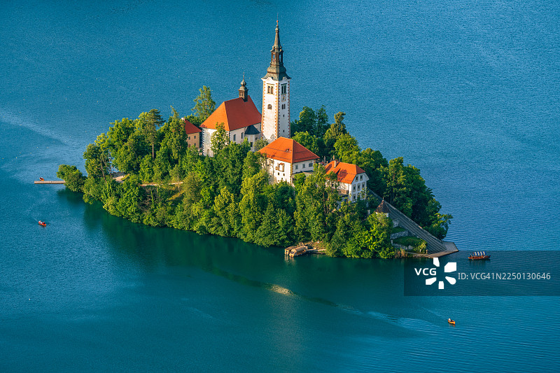 斯洛文尼亚，欧洲，布莱德湖图片素材