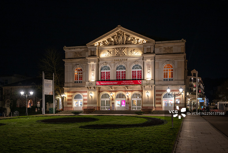 德国巴登巴登剧院夜景图片素材