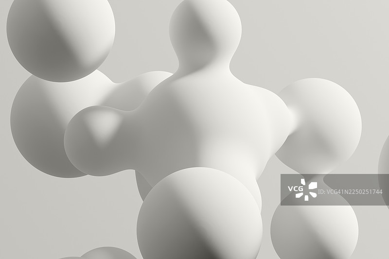 抽象的柔和3D渲染，2026年度白色有机形状背景图片素材