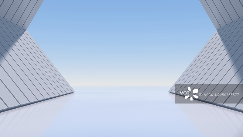 三维未来建筑几何空间图片素材