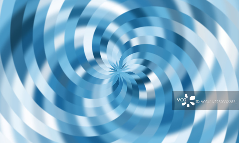 酷炫的蓝色漩涡金属背景抽象催眠瓷砖马赛克能量图案。一个令人着迷的抽象背景，带有旋转的蓝色漩涡效果。图片素材