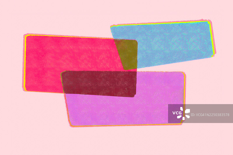 抽象的形状重叠，形成色彩斑斓的聊天气泡图片素材