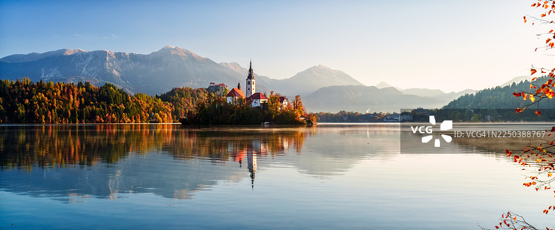 斯洛文尼亚，欧洲，布莱德湖图片素材