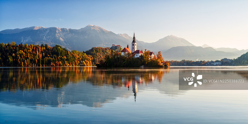 斯洛文尼亚，欧洲，布莱德湖图片素材