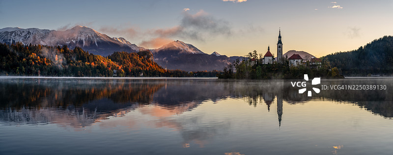 斯洛文尼亚，欧洲，布莱德湖图片素材